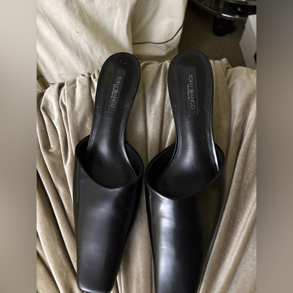 Tony Bianco Sleek Black Mules